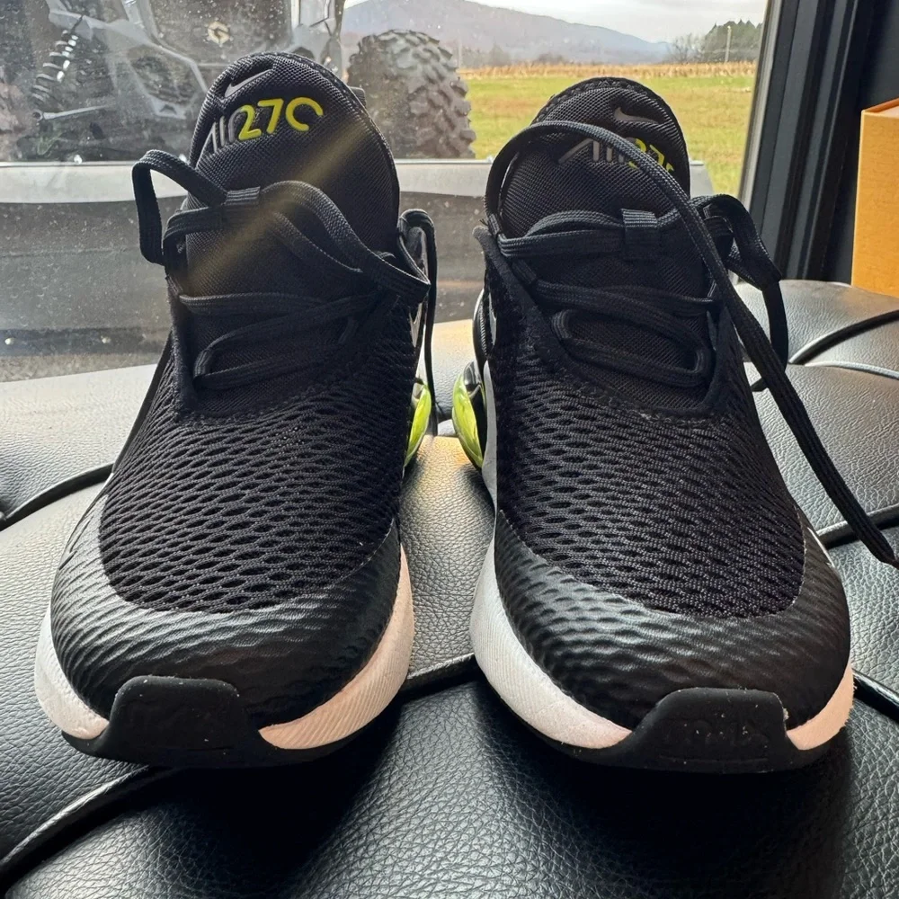 Nike Air Max Black and Neon Green Sneakers - Picture 2 of 7